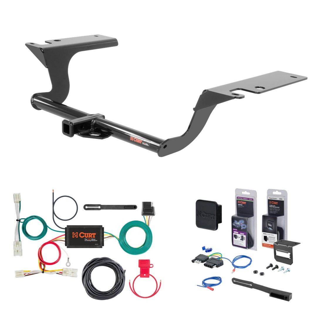 2018 - 2019 Hyundai Sonata Excluding Hybrid Curt 1-1/4" Class 1 Trailer Tow Hitch + 5-Flat Wiring Kit Tow Boat/Utility Trailer with Surge Brakes 11402