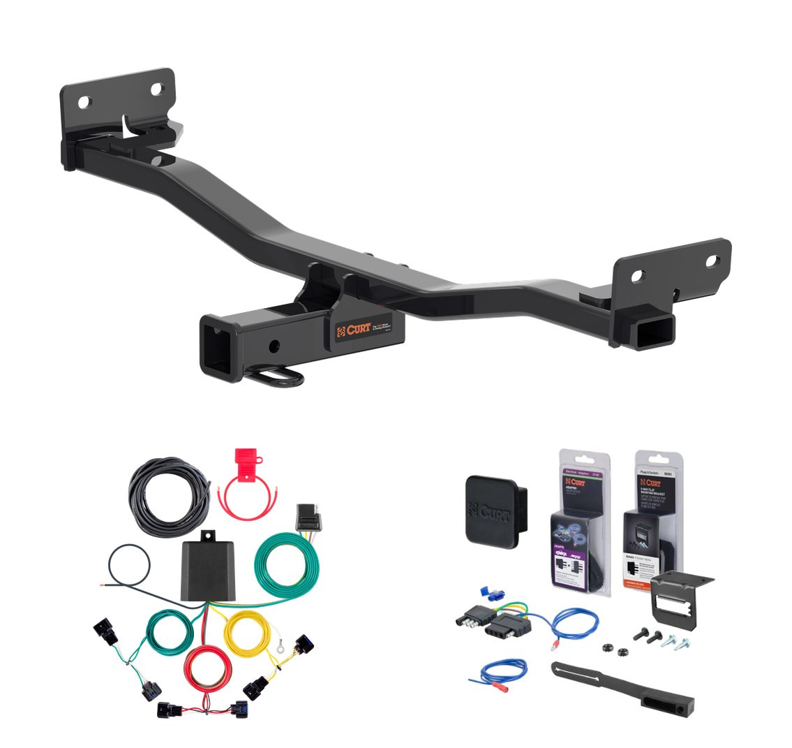 2025 - 2026 Hyundai Tucson Curt 2" Class 3 Trailer Tow Hitch + 5-Flat Wiring Kit Tow Boat/Utility Trailer with Surge Brakes 13485