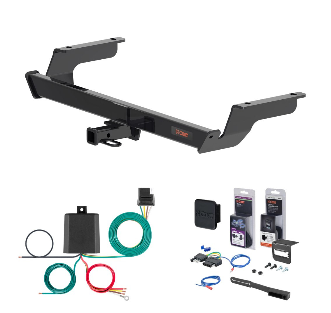 2025 - 2026 Subaru Impreza Hatchback Curt 1-1/4" Class 1 Trailer Tow Hitch + 5-Flat Wiring Kit Tow Boat/Utility Trailer with Surge Brakes 11675