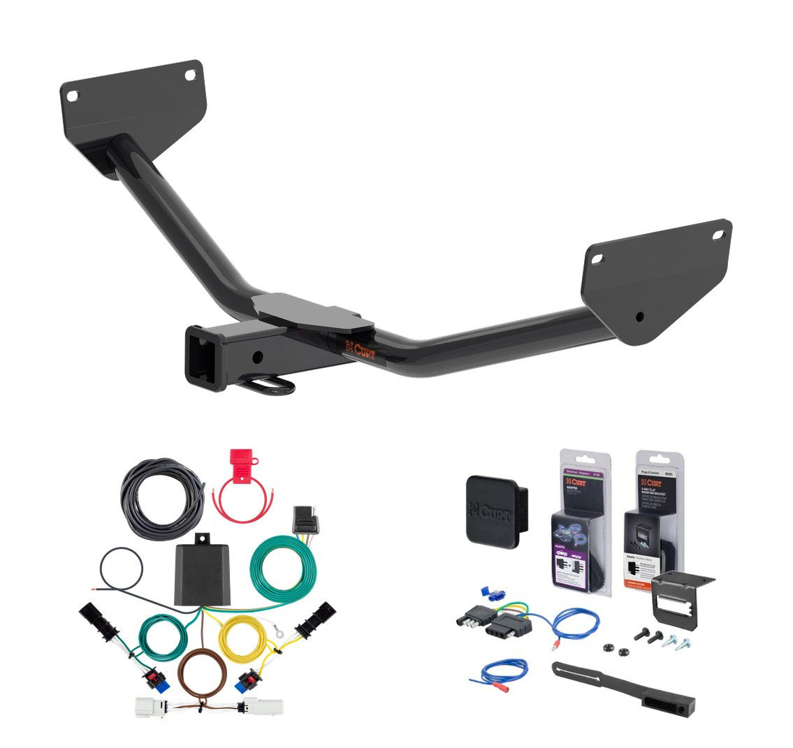 2024 - 2026 Buick Envista, Excluding Avenir Curt 2" Class 3 Trailer Tow Hitch + 5-Flat Wiring Kit Tow Boat/Utility Trailer with Surge Brakes 13585