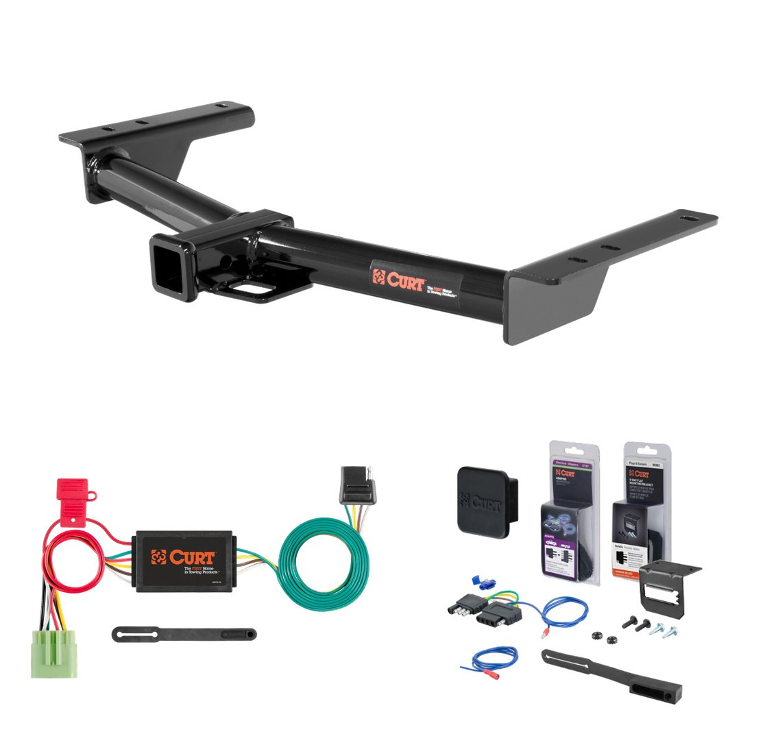 2026 Ford Transit-150 Curt 2" Class 3 Trailer Tow Hitch + 5-Flat Wiring Kit Tow Boat/Utility Trailer with Surge Brakes 13193