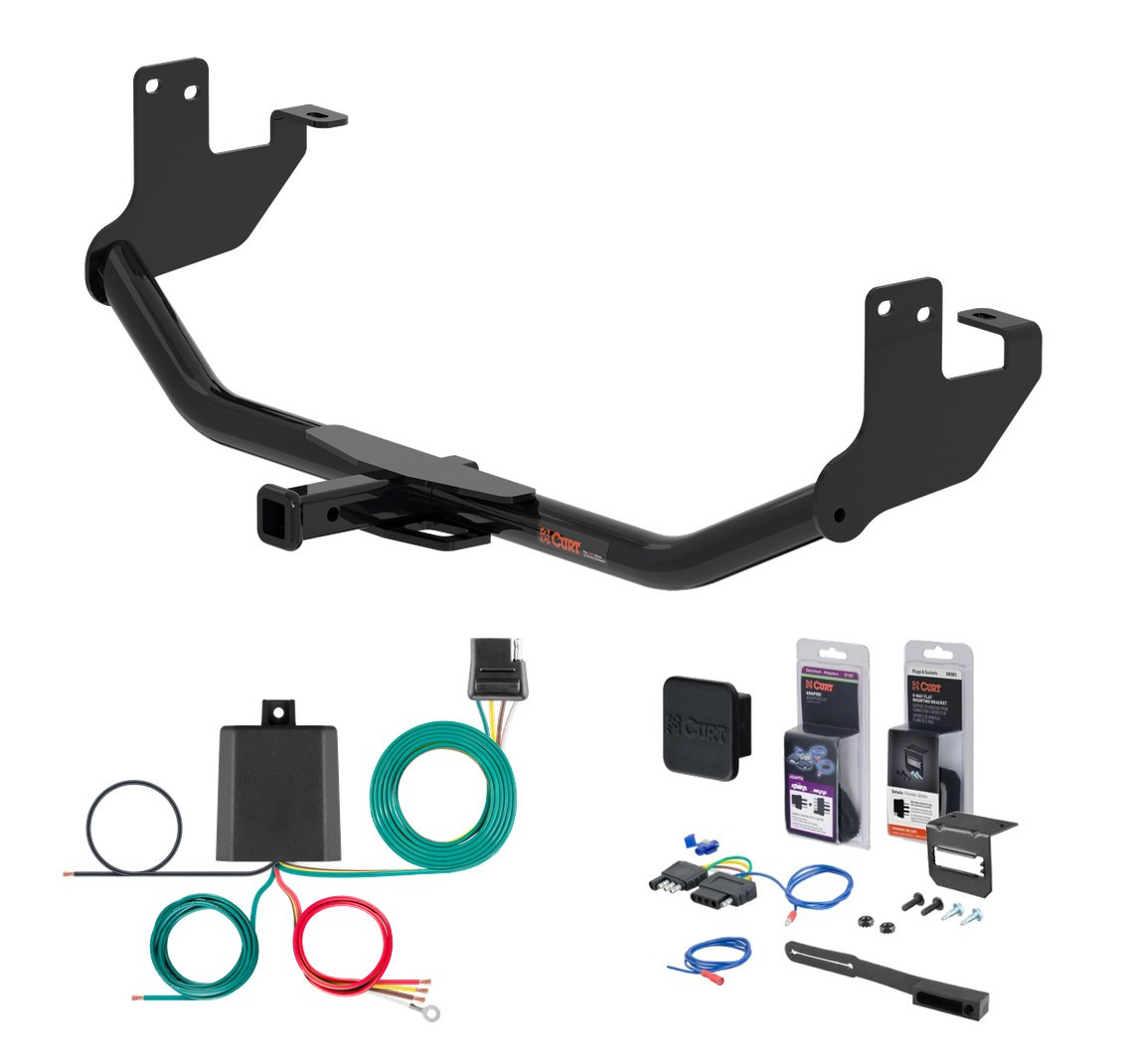 2015 - 2018 Chevrolet Trax Curt 1-1/4" Class 1 Trailer Tow Hitch + 5-Flat Wiring Kit Tow Boat/Utility Trailer with Surge Brakes 11527