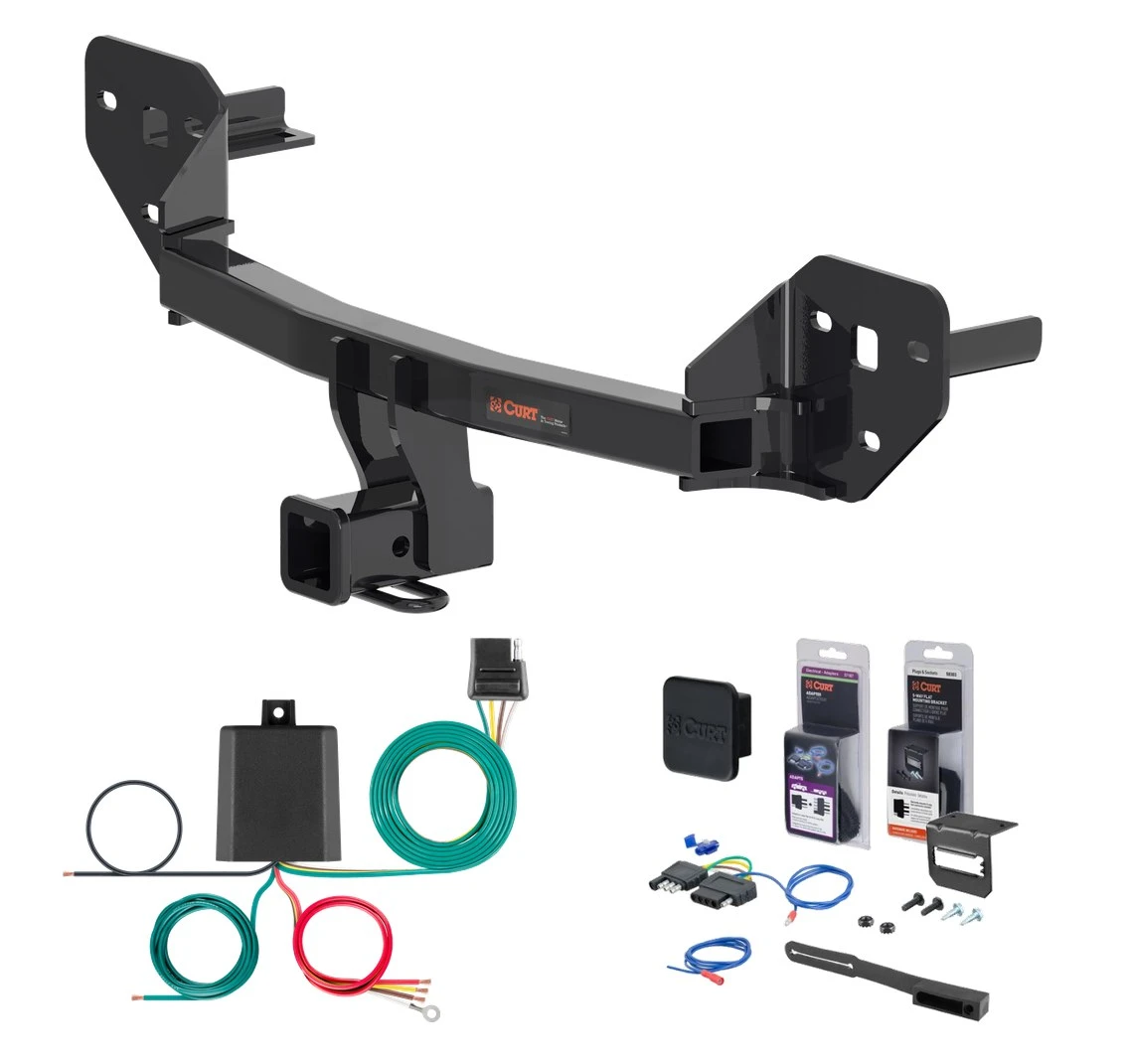 2026 Subaru Outback Wagon Curt 2" Class 3 Trailer Tow Hitch + 5-Flat Wiring Kit Tow Boat/Utility Trailer with Surge Brakes 13494