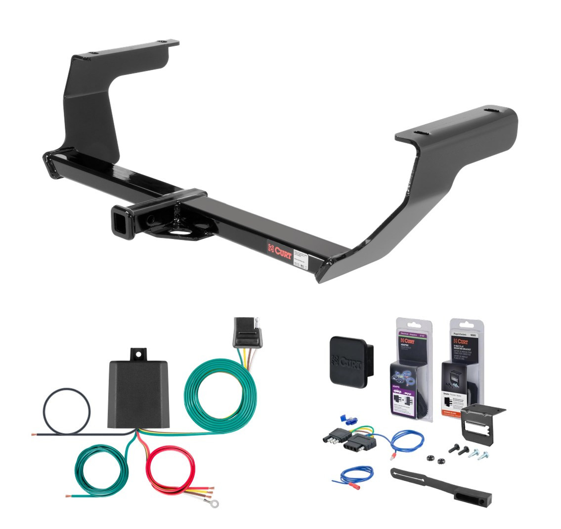2013 - 2015 Subaru XV Crosstrek Curt 1-1/4" Class 1 Trailer Tow Hitch + 5-Flat Wiring Kit Tow Boat/Utility Trailer with Surge Brakes 11286