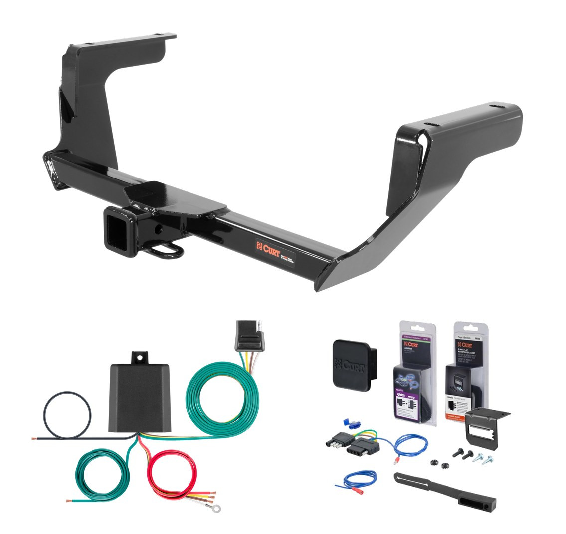 2013 - 2015 Subaru XV Crosstrek Curt 2" Class 3 Trailer Tow Hitch + 5-Flat Wiring Kit Tow Boat/Utility Trailer with Surge Brakes 13135