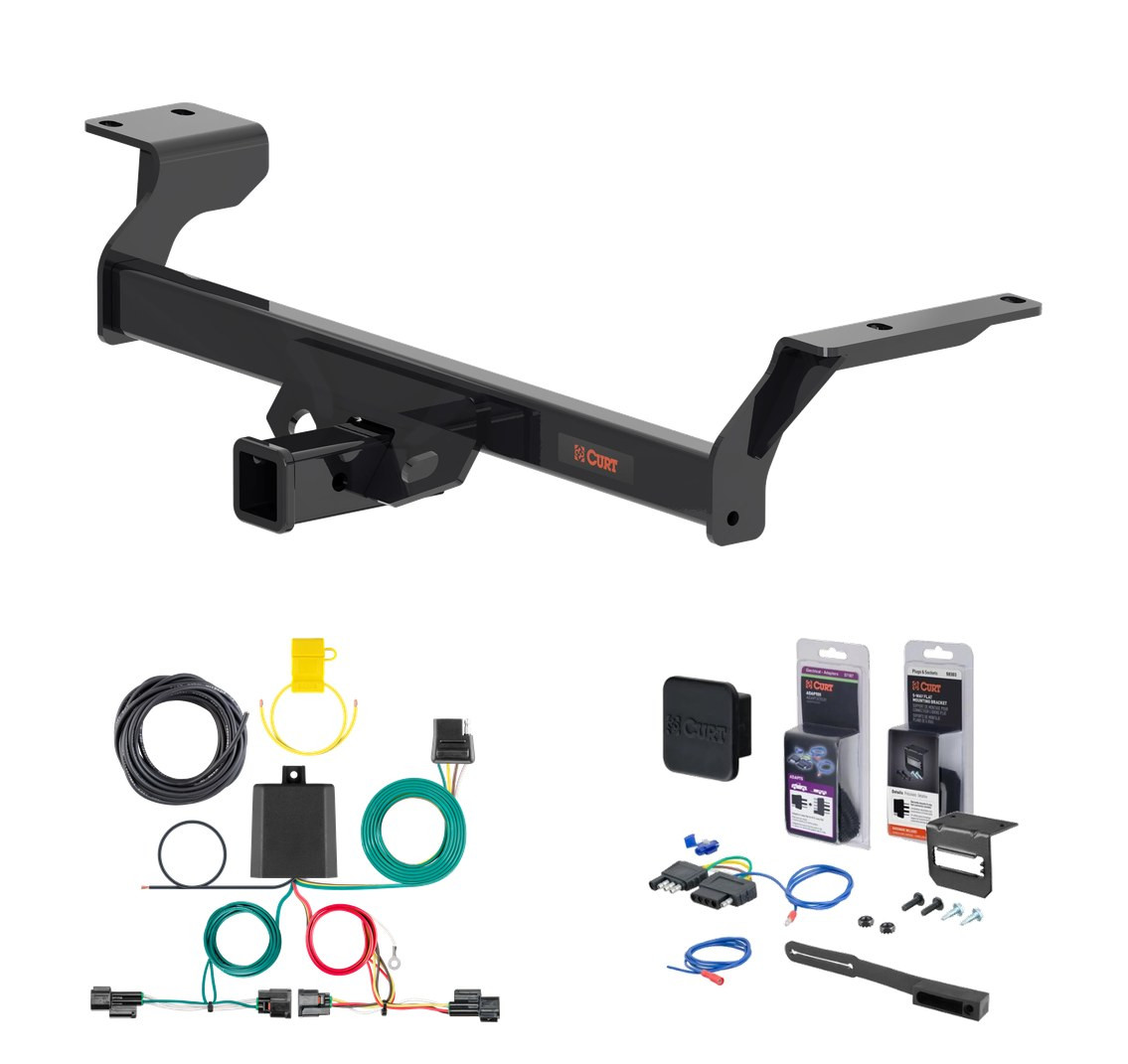 2021 - 2026 Lincoln Corsair PHEV Curt 2" Class 3 Trailer Tow Hitch + 5-Flat Wiring Kit Tow Boat/Utility Trailer with Surge Brakes 13629