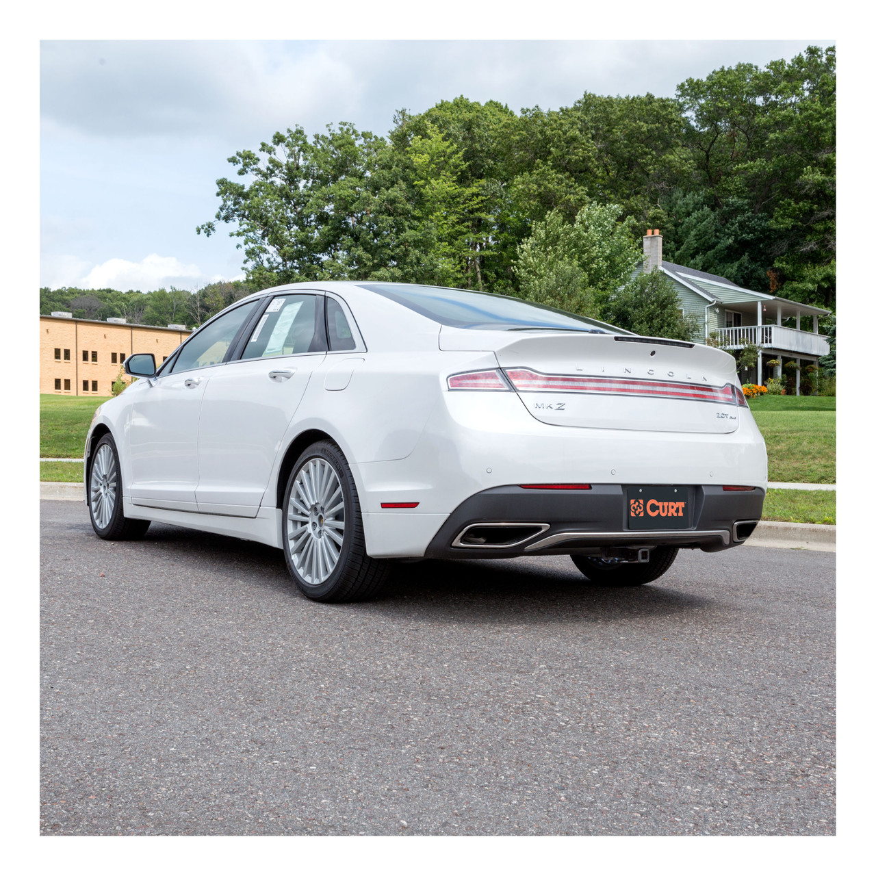 2013 - 2016 Lincoln MKZ 3.0L AWD only Curt 1-1/4" Class 2 Trailer Tow Hitch + 5-Flat Wiring Kit Tow Boat/Utility Trailer with Surge Brakes 12091