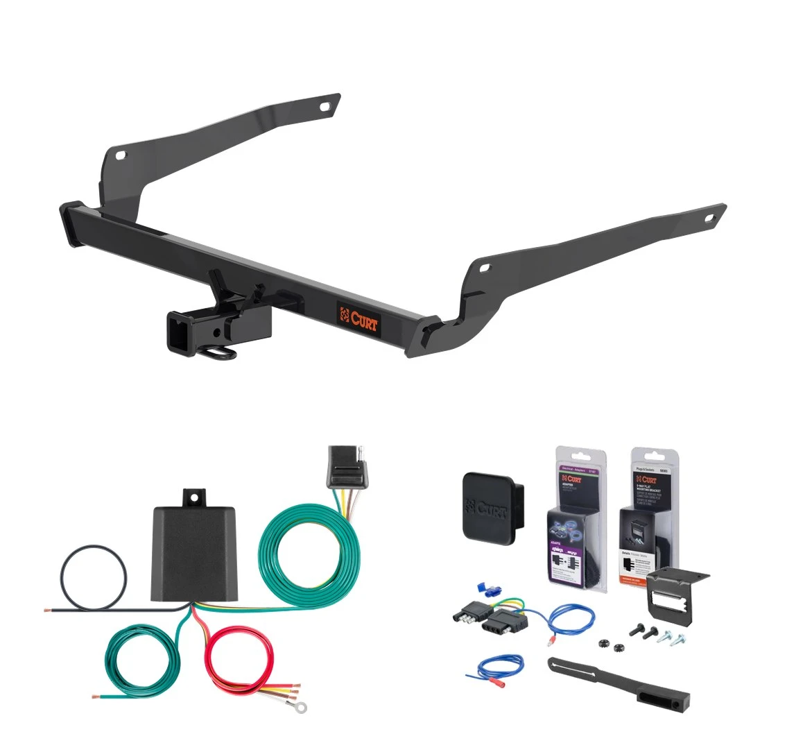 2024 - 2026 Mazda CX-90 Curt 2" Class 3 Trailer Tow Hitch + 5-Flat Wiring Kit Tow Boat/Utility Trailer with Surge Brakes 13627