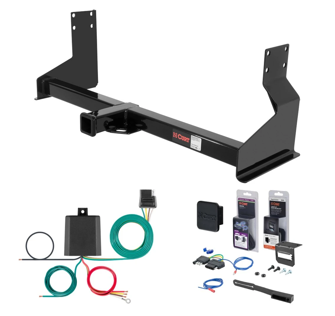 2010 - 2026 Mercedes-Benz Sprinter 2500 Cargo van, excluding rear door step Curt 2" Class 3 Trailer Tow Hitch + 5-Flat Wiring Kit Tow Boat/Utility Trailer with Surge Brakes 13358