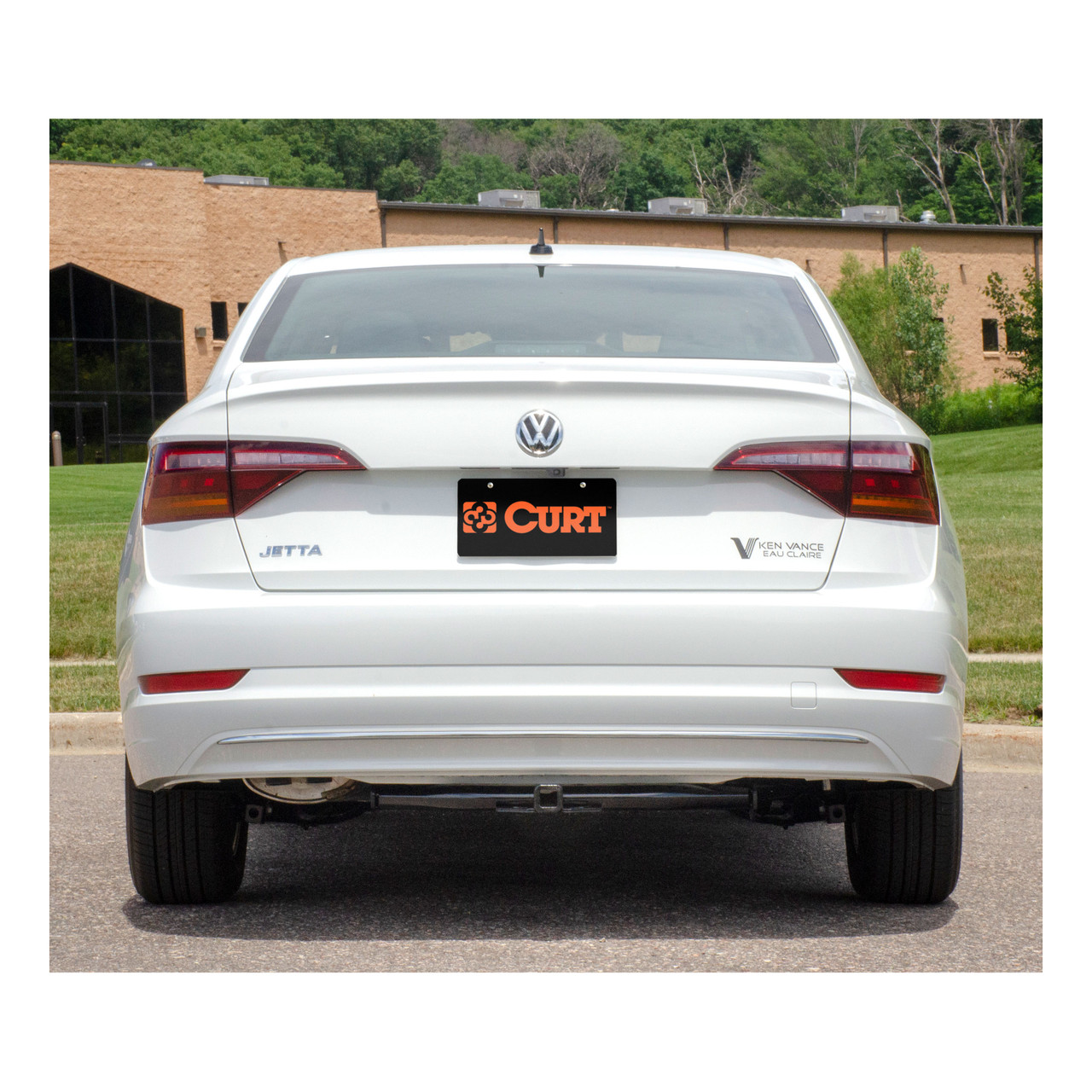 2019 - 2026 Volkswagen Jetta Sedan, excluding GLI Curt 1-1/4", Class 1 Trailer Tow Hitch + 4-flat Wiring Kit 11540