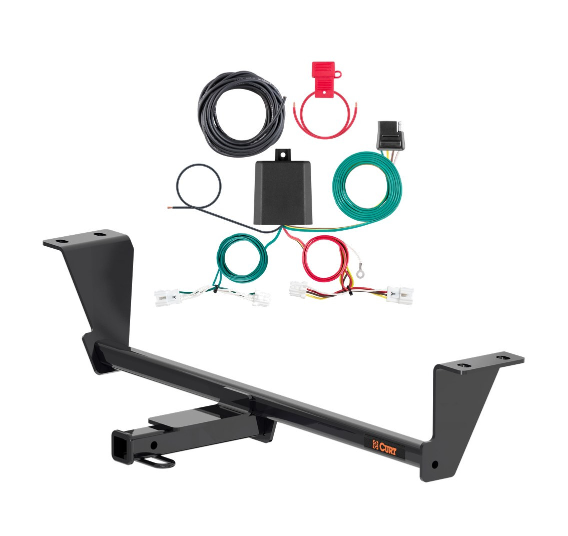 2020 - 2026 Nissan Sentra Excluding S Curt 1-1/4", Class 1 Trailer Tow Hitch + 4-flat Wiring Kit 11688