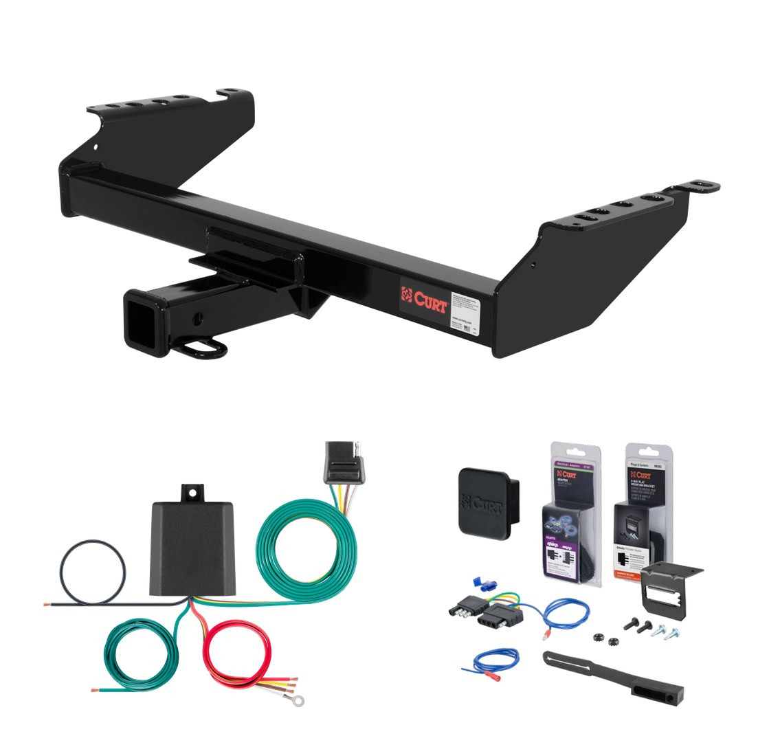 1998 - 1999 Ford F-250 Old body, excluding 10" drop bumper and 1973 - 1979 crew cab Curt 2" Class 3 Trailer Tow Hitch + 5-Flat Wiring Kit Tow Boat/Utility Trailer with Surge Brakes 13310