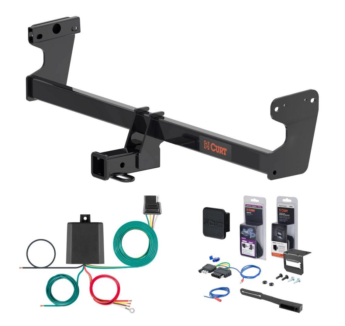 2025 Kia EV6 Curt 2" Class 3 Trailer Tow Hitch + 5-Flat Wiring Kit Tow Boat/Utility Trailer with Surge Brakes 13603