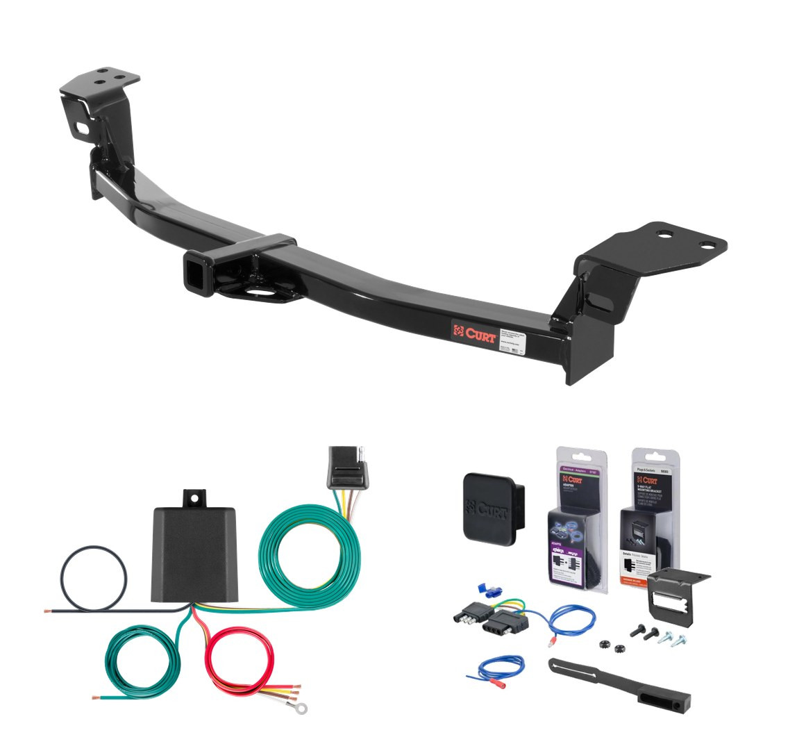 2007 - 2011 Toyota Camry Excluding SE Curt 1-1/4" Class 2 Trailer Tow Hitch + 5-Flat Wiring Kit Tow Boat/Utility Trailer with Surge Brakes 12343