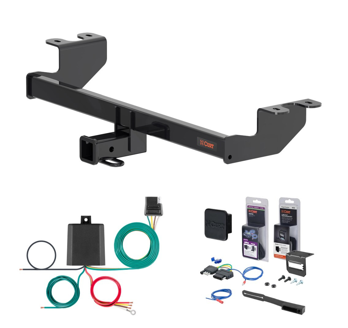 2026 Nissan Ariya Curt 2" Class 3 Trailer Tow Hitch + 5-Flat Wiring Kit Tow Boat/Utility Trailer with Surge Brakes 13588