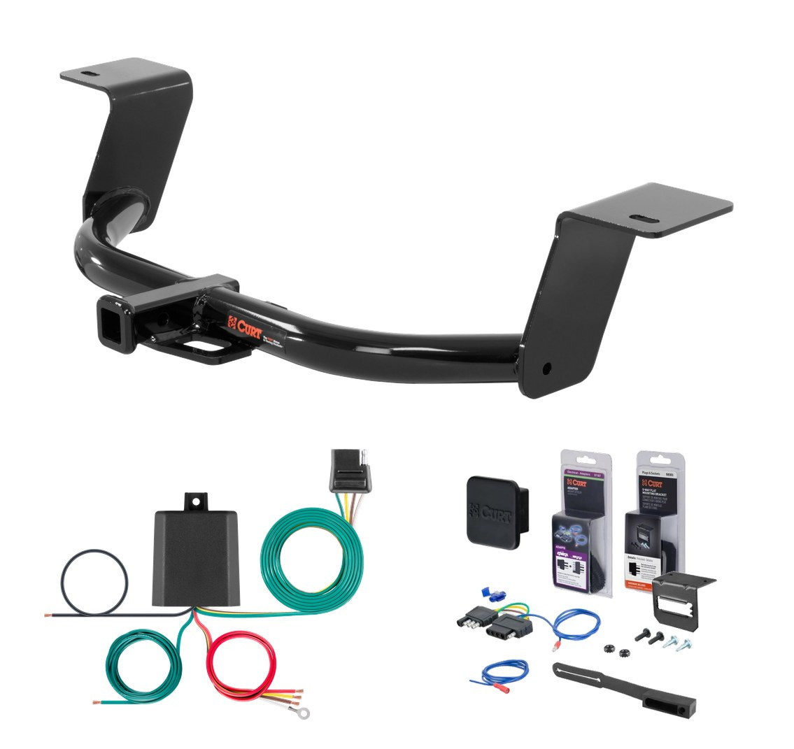 2013 - 2017 Honda Accord Sedan Curt 1-1/4" Class 1 Trailer Tow Hitch + 5-Flat Wiring Kit Tow Boat/Utility Trailer with Surge Brakes 11681