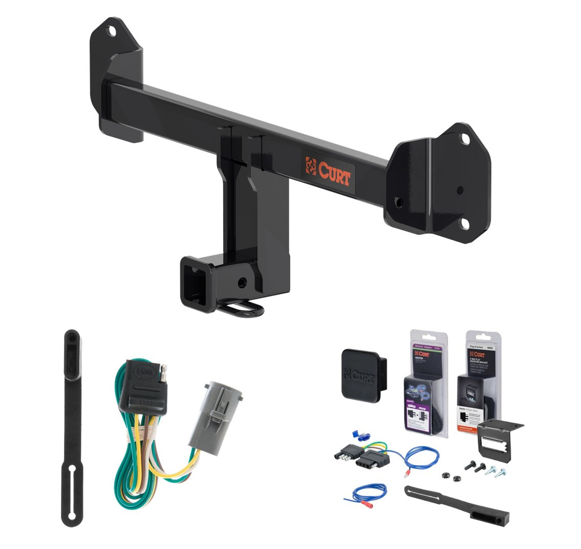 2025 - 2026 BMW X3 Curt 2" Class 3 Trailer Tow Hitch + 5-Flat Wiring Kit Tow Boat/Utility Trailer with Surge Brakes 13578