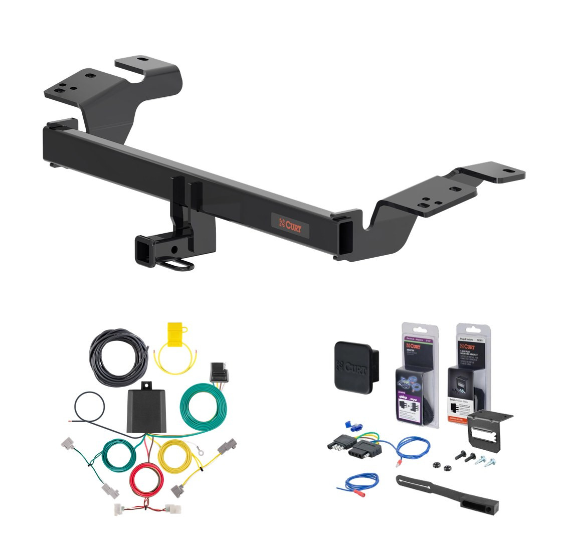 2025 - 2026 Toyota Camry Curt 1-1/4" Class 1 Trailer Tow Hitch + 5-Flat Wiring Kit Tow Boat/Utility Trailer with Surge Brakes 11683