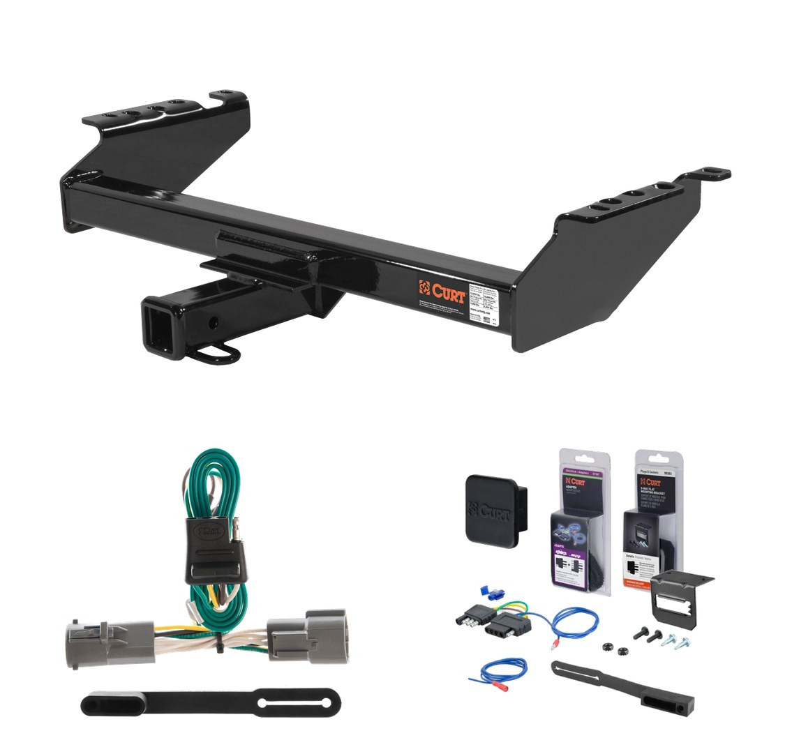 1987 - 1996 Ford F-250 Old body, excluding 10" drop bumper and 1973 - 1979 crew cab Curt 2" Class 4 Trailer Tow Hitch + 5-Flat Wiring Kit Tow Boat/Utility Trailer with Surge Brakes 14001-2