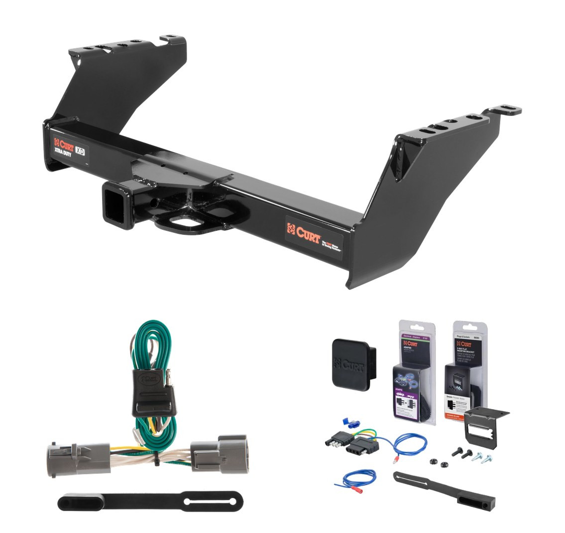 1987 - 1996 Ford F-250 Old body, excluding 10" drop bumper and 1973 - 1979 crew cab Curt 2" Class 5 Trailer Tow Hitch + 5-Flat Wiring Kit Tow Boat/Utility Trailer with Surge Brakes 15300