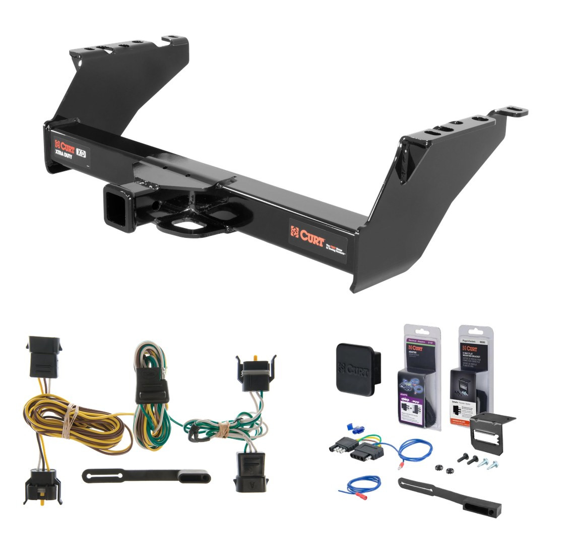 1997 Ford F-250 Old body, excluding 10" drop bumper and 1973 - 1979 crew cab Curt 2" Class 5 Trailer Tow Hitch + 5-Flat Wiring Kit Tow Boat/Utility Trailer with Surge Brakes 15300-4