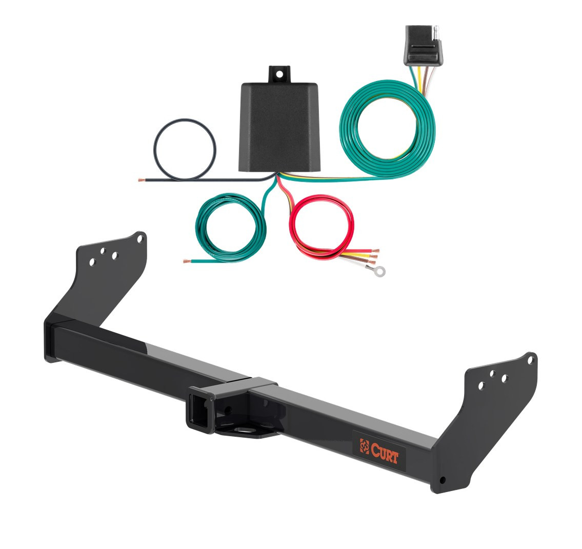 2024 - 2026 Toyota Tacoma Excluding factory receiver Curt 2", Class 3 Trailer Tow Hitch + 4-flat Wiring Kit 13638