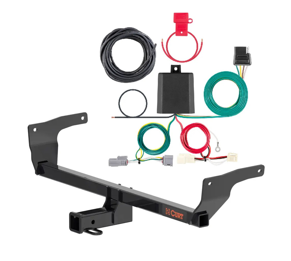 2021 - 2024 Toyota Venza Curt 2", Class 3 Trailer Tow Hitch + 4-flat Wiring Kit 13615