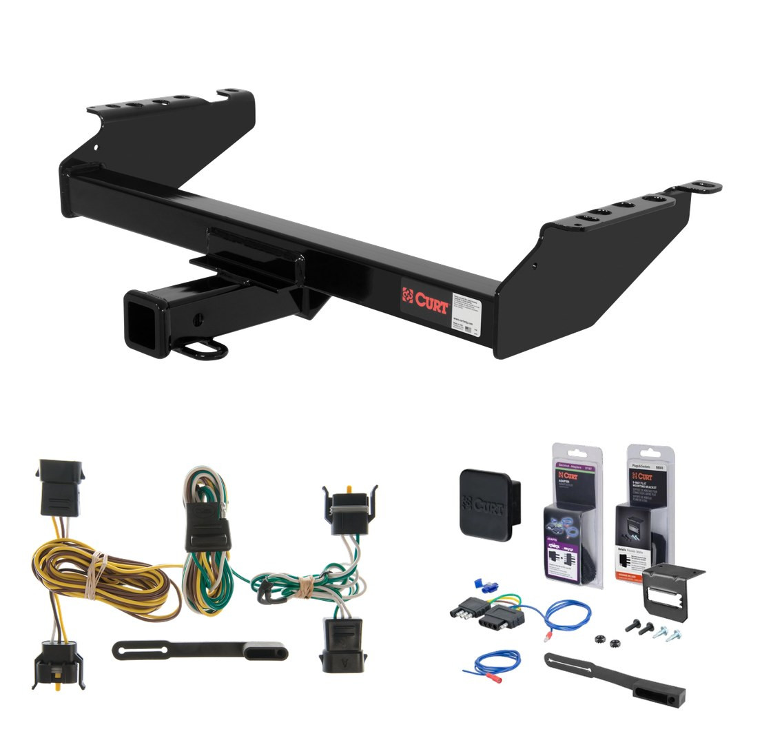 1997 Ford F-250 Old body, excluding 10" drop bumper and 1973 - 1979 crew cab Curt 2" Class 3 Trailer Tow Hitch + 5-Flat Wiring Kit Tow Boat/Utility Trailer with Surge Brakes 13310
