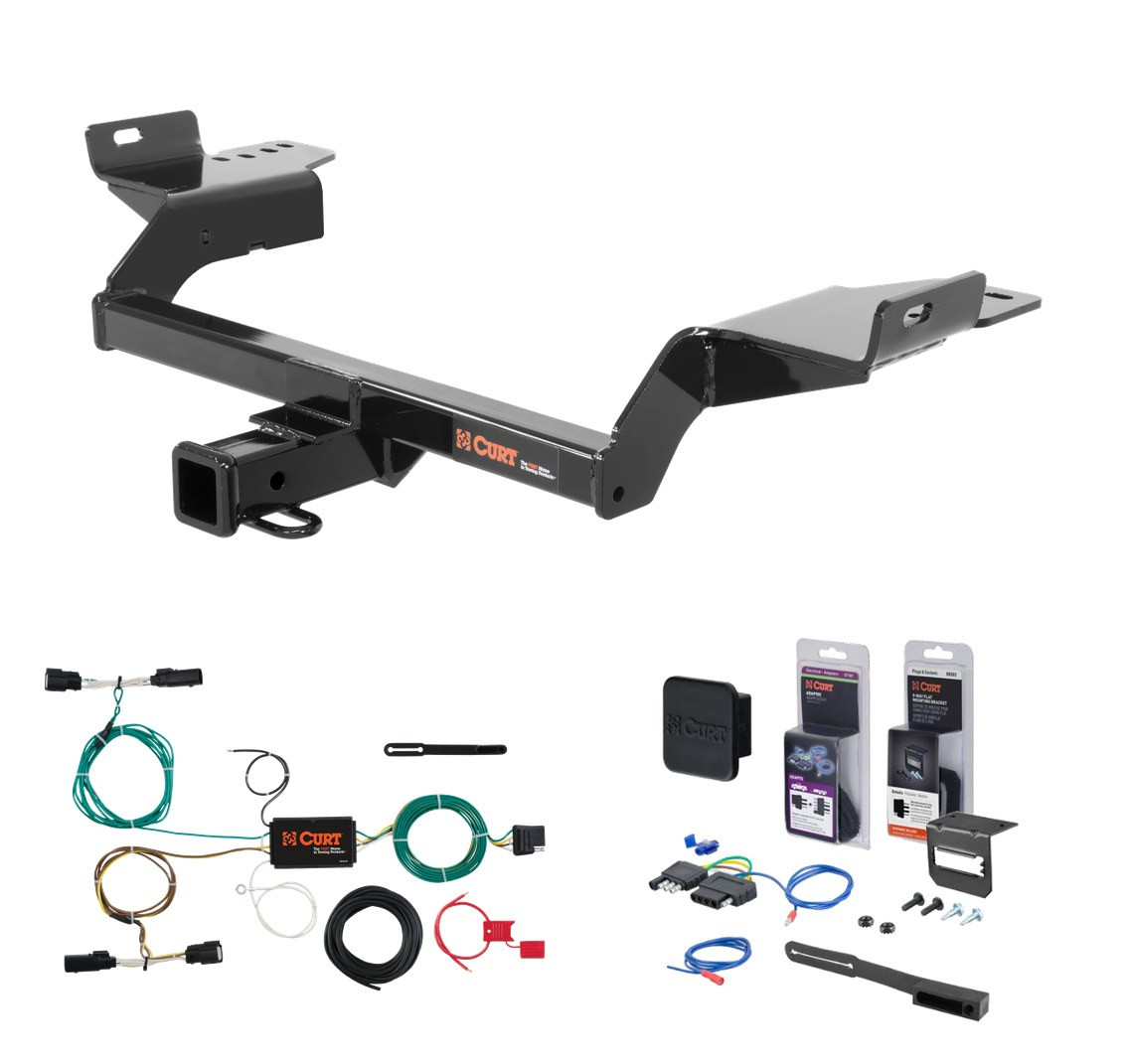 2013 - 2019 Ford Escape PHEV Curt 2" Class 3 Trailer Tow Hitch + 5-Flat Wiring Kit Tow Boat/Utility Trailer with Surge Brakes 13186