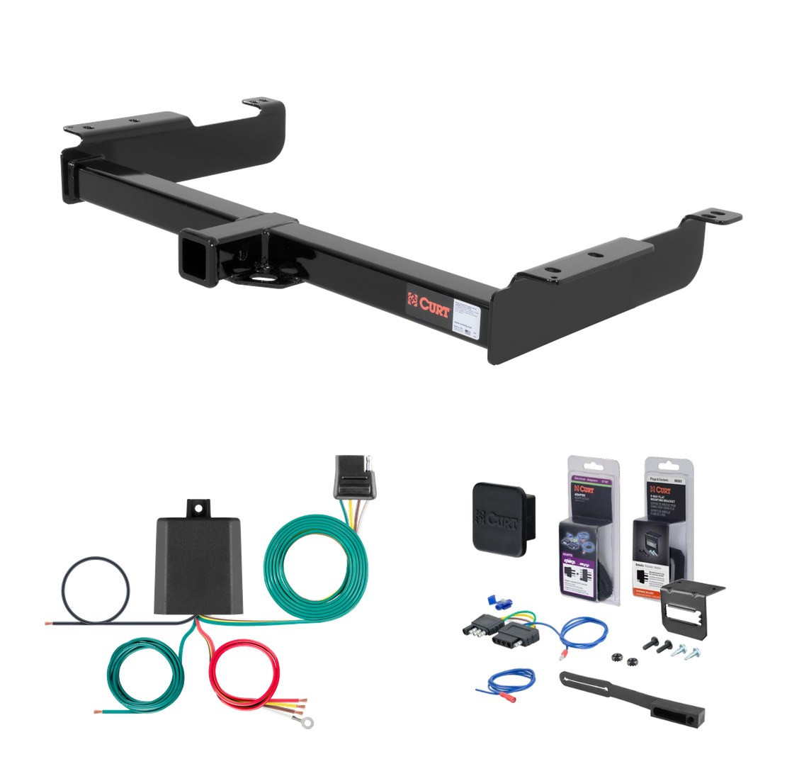 1996 - 2002 Chevrolet Express 3500 Excluding cutaway models Curt 2" Class 3 Trailer Tow Hitch + 5-Flat Wiring Kit Tow Boat/Utility Trailer with Surge Brakes 13040