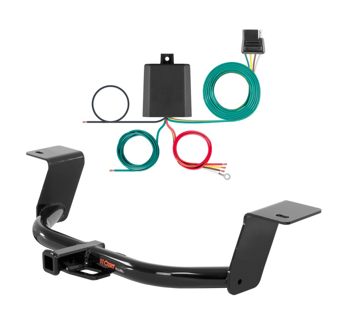 2013 - 2017 Honda Accord Sedan Curt 1-1/4", Class 1 Trailer Tow Hitch + 4-flat Wiring Kit 11681