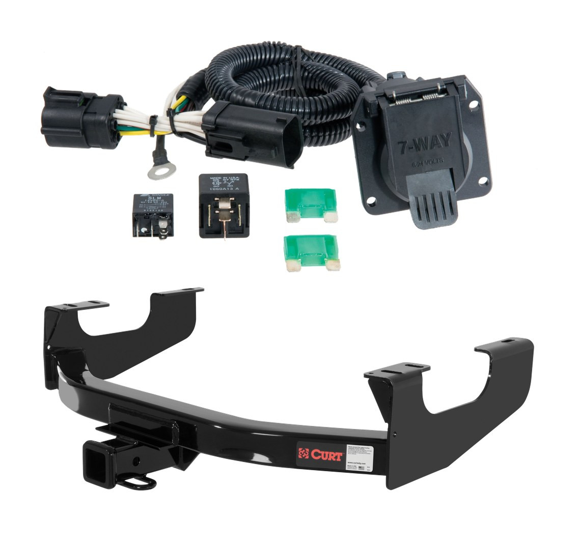 1997 - 1999 Ford F-250LD New body Curt 2", Class 3 Trailer Tow Hitch + 7-way Wiring Kit 13355