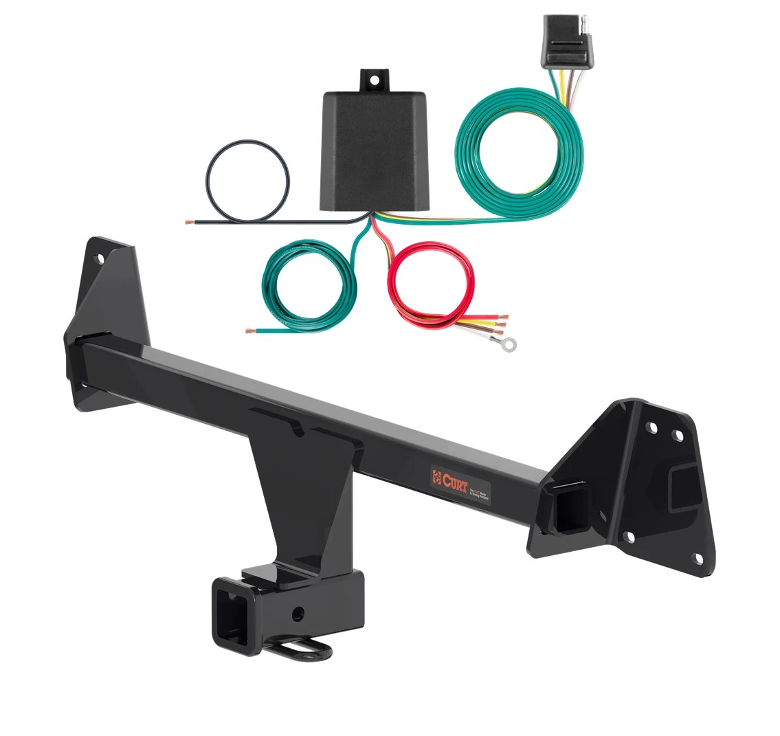 2026 Toyota Corolla Cross, w/ LED Taillights Curt 2", Class 3 Trailer Tow Hitch + 4-flat Wiring Kit 11637