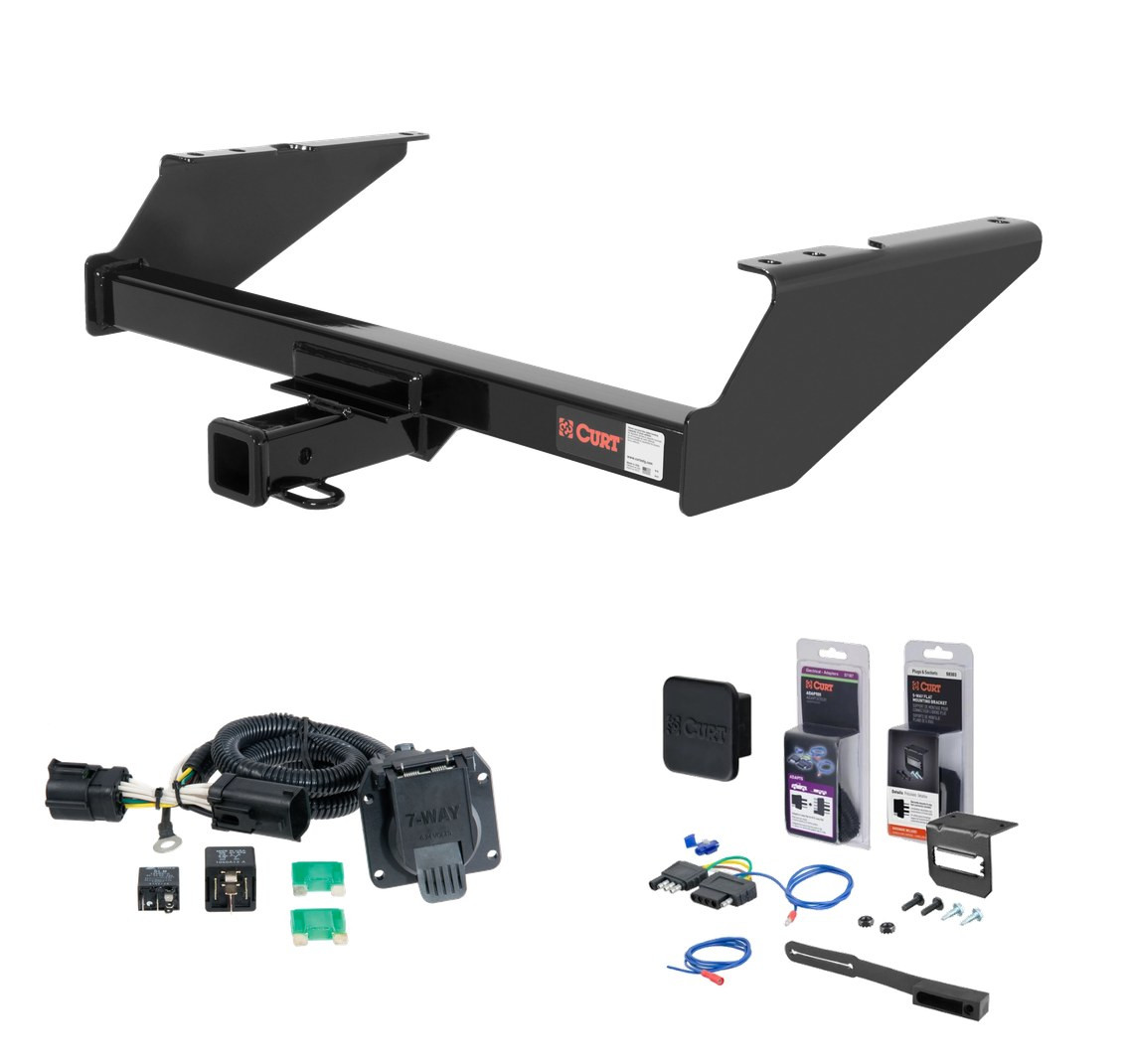 2004 Ford F-150 Heritage Edition Excluding 20" spare tire Curt 2" Class 3 Trailer Tow Hitch + 5-Flat Wiring Kit Tow Boat/Utility Trailer with Surge Brakes 13038