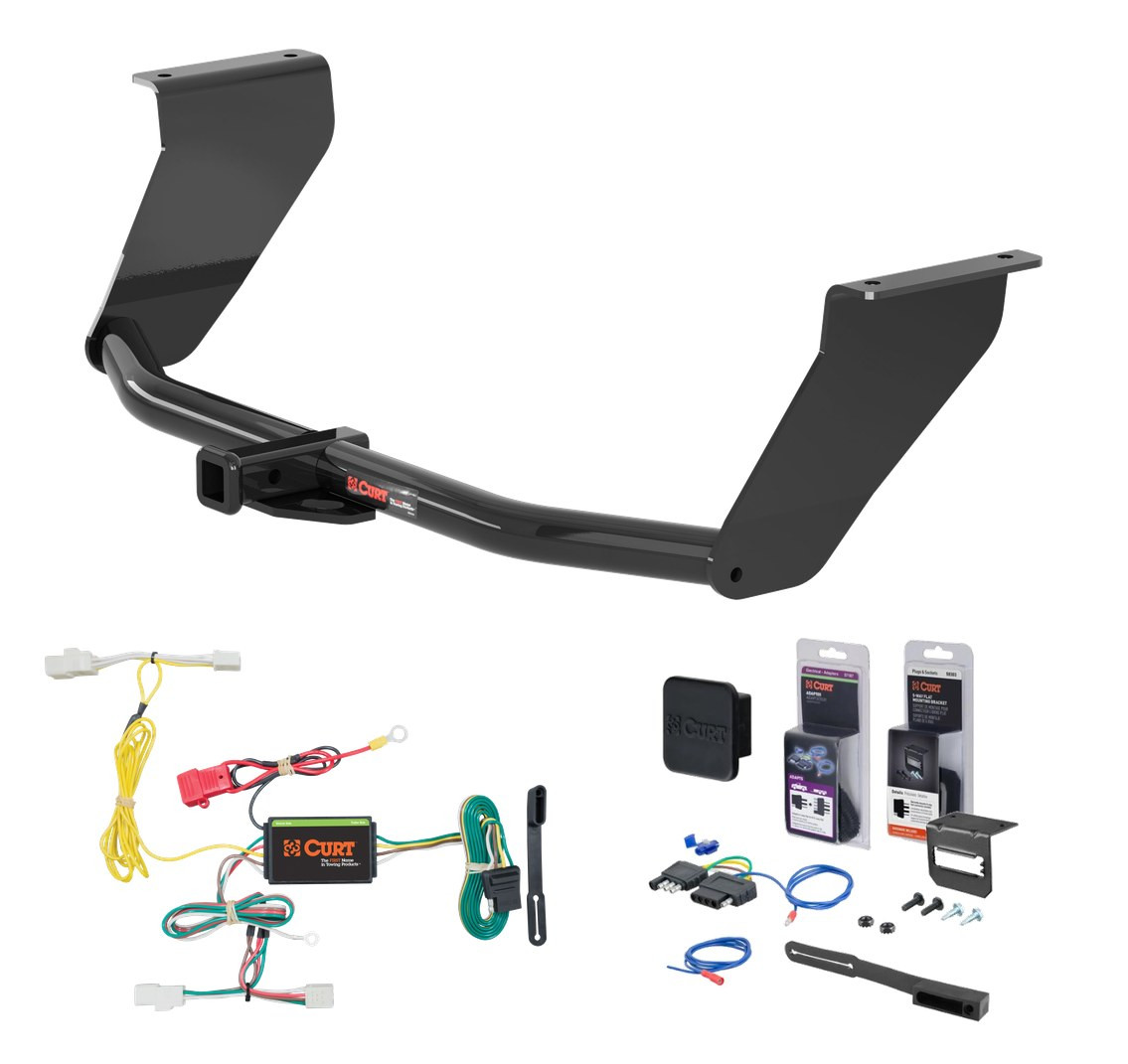 2017 Genesis G80 Curt 1-1/4" Class 2 Trailer Tow Hitch + 5-Flat Wiring Kit Tow Boat/Utility Trailer with Surge Brakes 12165