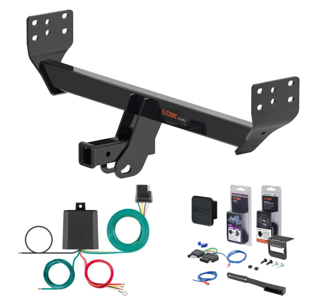 2021 - 2026 Genesis GV80 Curt 2" Class 3 Trailer Tow Hitch + 5-Flat Wiring Kit Tow Boat/Utility Trailer with Surge Brakes 13464