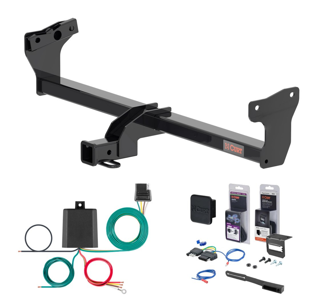 2026 Hyundai Ioniq 9 Curt 2" Class 3 Trailer Tow Hitch + 5-Flat Wiring Kit Tow Boat/Utility Trailer with Surge Brakes 13644