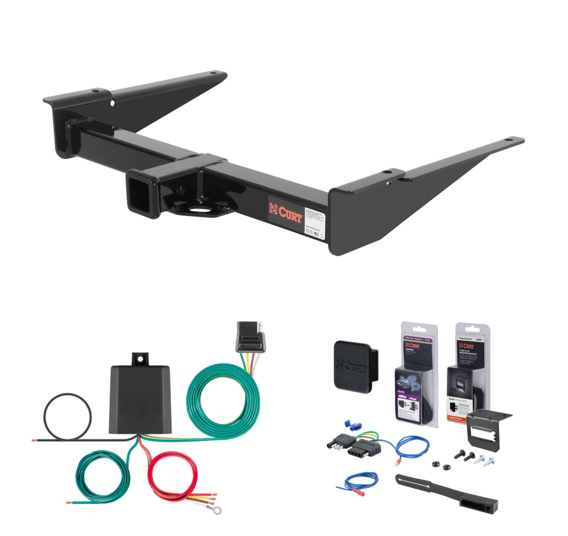 1971 - 1980 International Scout II Curt 2" Class 3 Trailer Tow Hitch + 5-Flat Wiring Kit Tow Boat/Utility Trailer with Surge Brakes 13580