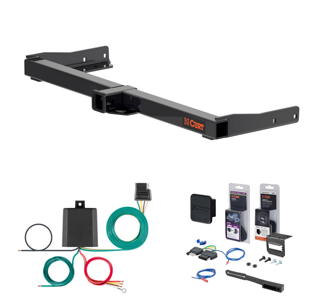 2024 - 2026 Jeep Wagoneer S Curt 2" Class 3 Trailer Tow Hitch + 5-Flat Wiring Kit Tow Boat/Utility Trailer with Surge Brakes 13637