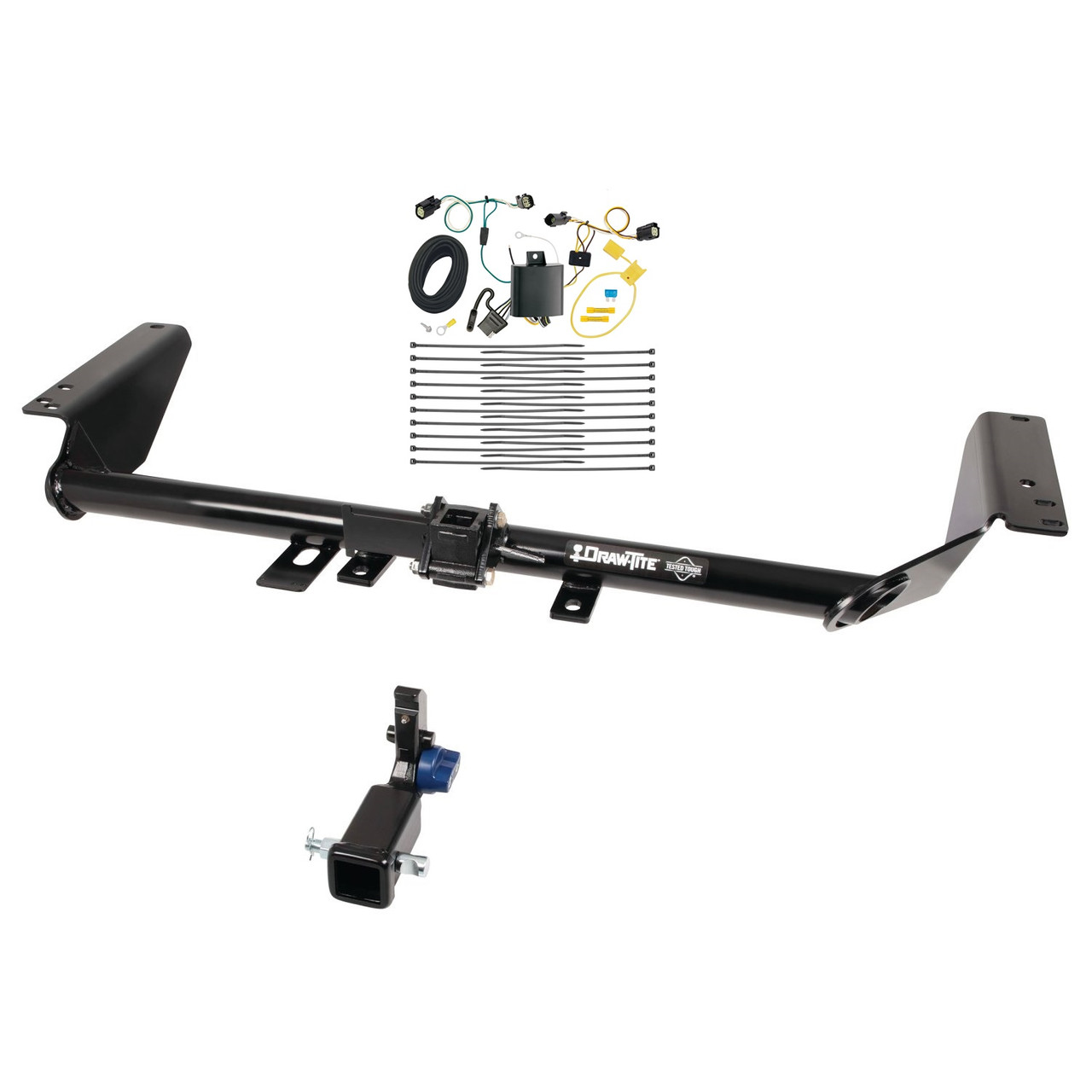 2017-2020 Chrysler Pacifica Touring Plus Draw-tite Hidden Hitch Completely Hidden Trailer Hitch 2 Inch Removable Receiver Bundle w/ Plug-n-Play T-One Wiring Harness