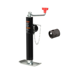 CURT Marine Trailer Jack with 6" Wheel (1,000 lbs, 10" Travel, Packaged) 25003