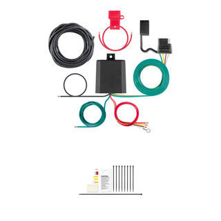 CURT 59496 Weather-Resistant Powered 3-to-2-Wire Splice-in Trailer Tail Light Converter Kit, 4-Pin Wiring Harness