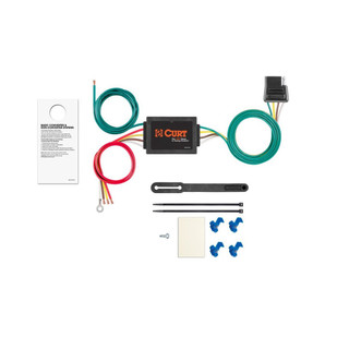 CURT 56130 Non-Powered 3-to-2-Wire Splice-in Trailer Tail Light Converter, 4-Pin Wiring Harness