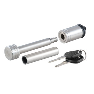 CURT 23517 Stainless Steel Trailer Hitch Lock, 1/2-Inch Pin Diameter, 5/8-Inch Adapter, Fits 1-1/4 or 2-Inch Receiver