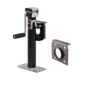 CURT 28301 Weld-On Bracket-Style Swivel Trailer Jack, 2,000 lbs. 10-1/2 Inches Vertical Travel