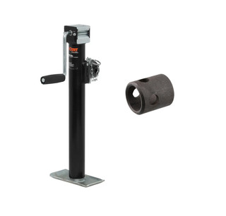 CURT 28323 Weld-On Pipe-Mount Swivel Trailer Jack, 2,000 lbs. 15 Inches Vertical Travel