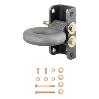 CURT 48631 Raw Steel Adjustable Pintle Hitch Lunette Ring 3-In ID, 12,000 lbs, 7-1/2-Inch Channel Height