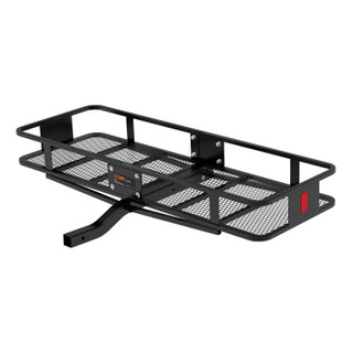 CURT 60" x 20" Black Steel Basket Cargo Carrier (Fixed 2" Shank, 500 lbs.) Receiver Hitch Mounted Cargo Carrier