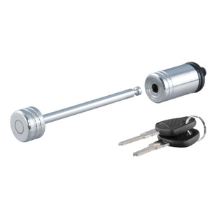 CURT Coupler Lock (1/4" Pin, 3-3/8" Latch Span, Barbell, Chrome) Trailer Hitch Lock