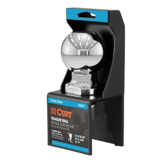 CURT 2-5/16" Trailer Ball (1" x 2-1/8" Shank, 7,500 lbs., Chrome, Packaged) Trailer Hitch Ball